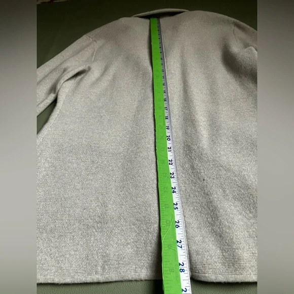 J.Crew 100% Merino Wool Sweater-Blazer Heather Oatmeal Grey Size Small - Picture 7 of 7